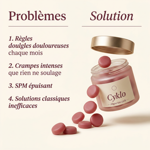 Cyklo Days — Vue 2 du pot de gummies règles douloureuses