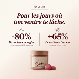 Cyklo Days — Vue 1 du pot de gummies règles douloureuses